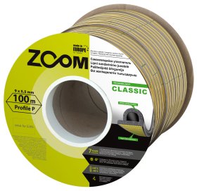 Sandarinimo juosta ZOOM P Profilio, 9 mm x 5,5 mm x 100 m, baltos sp., vienguba