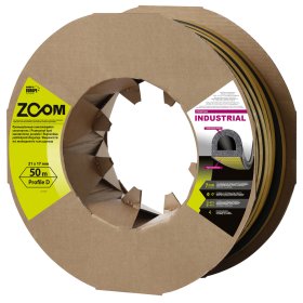 Sandarinimo juosta ZOOM D Profilio, 21 mm x 17 mm x 50 m, juodos sp., vienguba