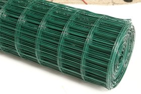 Tvoros tinklas HERVIN GARDEN, cinkuotas, dengtas PVC, viela 1,7mm/su PVC 2,2mm, akutė 100x75 mm, aukštis 1 m, ritinio ilgis 25 m,RAL6005