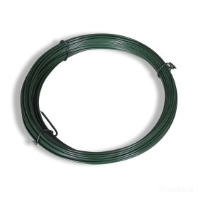 Įtempimo viela tvoros tinklui HERVIN GARDEN, cinkuota, dengta PVC, d-2,3 mm su PVC, be PVC d-1,6 mm, 30 m rulone, RAL6005
