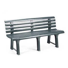 Plastikinis sodo suolas IPAE PROGARDEN Orchidea, antracito spalvos 145cm, maks. apkrova iki 120kg per viena sėdima vietą