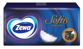 Vienkartinės nosinaitės ZEWA Softis, 4-ių sluoksnių, 10 vnt.