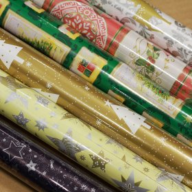 Kalėdinis dovanų pakavimo popierius rulonėliais, 200 x 70 cm