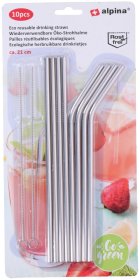 Daugkartiniai šiaudeliai Alpina, su 2 vnt. valymo šepetėliais, 21 cm, 8 vnt.