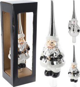 Kalėdų eglutės viršūnė, sniego senio arba kalėdų senio formos, raudonos sp., 78 x 78 x 285 mm