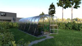 Šiltnamis KLASIKA Arkinis, 18 m2, su pamatu ir 4 mm polikarbonatine danga, 3 x 6 m, arkos formos