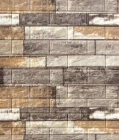 PVC klijuojama sienų danga WAKSLINE Hm18-05, spl. pilkai ruda plyta, 700x770x6 mm