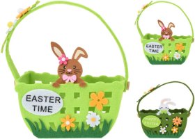 Velykinis krepšelis su triušiu, veltinio medžiaga, 15 cm