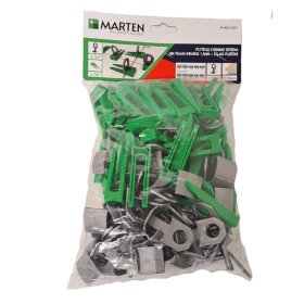 Plytelių išlyginimo sistema MARTEN, komplekte inkarų (1,5 mm) 50 vnt., pleištų (7-15 mm) 50 vnt.