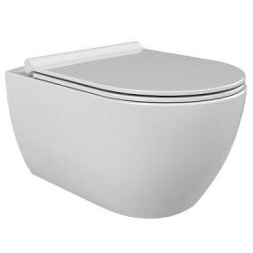 Klozetas CERASTYLE CITY, pakabinamas, berėmis, lėtai nusileidžiantis dangtis   