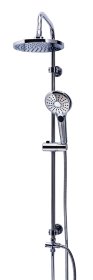 Dušo komplektas RIDDER Bahamas, komplekte: 1,5 m žarna,  dušo galvutė 3-jų rėžimų, dušo galva,  dušo stovas, chromas, 091440