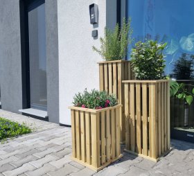 Medinis vazonas Talia, 32,5 x 32,5 x 65 cm.