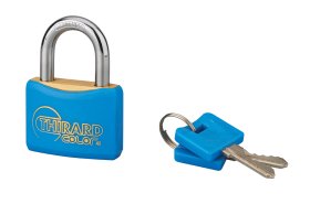 Pakabinama spyna THIRARD, 40mm, plien.lank., įv. spalvų, 2 raktai, 193035