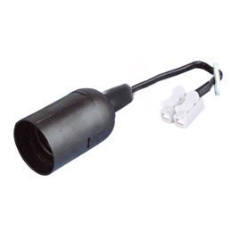 Lempos lizdas LIREGUS Lrd-20J, E27, remonto darbams, su kontaktine kaladėlė ir laikikliu, juodos spalvos