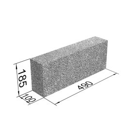 Blokeliai keramzitiniai FIBO 3MPa, matmenys 100 x 185 x 490 mm, 1001249
