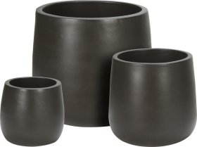 Lauko vazonas, juodos sp., 37,5 x 37,5 x 32,5 cm.