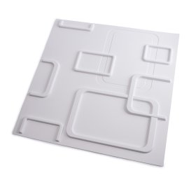 PVC 3D sienų lakštas WAKSLINE Hm3D-012, spl. balta, 500x500x10 mm