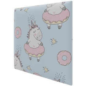 Sienų plokštė PUFFIN Kids Pk, spl. Print Unicorn, 300x300x37 mm, dekoratyvinė, tekstilinė