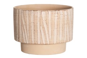 Kambarinis keraminis vazonas 4Living Paralia, rudos sp., 25 x 25 x 18,5 cm.