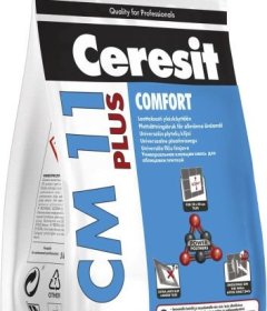 Plytelių klijai CERESIT CM11 COMFORT PLUS, C1 T, vidaus darbams, 5 kg