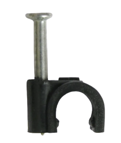 Kabelio laikiklis XIDO, apvalus, spl. juoda, 9 mm, 100 vnt., KLA9-B