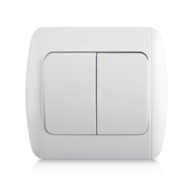 Jungiklis ORRO ROUND, 2 klavišų, įleidžiamas, baltos spalvos, 10 A, 250 V, 9201-02