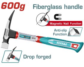 Stogininko plaktukas TOTAL, stiklo pluošto rankena, 0,6 kg, magnetas, THCH61060