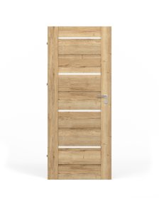 Laminuotos vidaus durys su užlaida VIVENTO PL-04, kairinės, spl. Halifax oak, 2030x844x40 mm