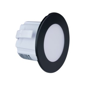 Montuojamas šviestuvas DPM Ycb178B, laiptų apšvietimui, LED, 1,2W, 4000K, 40 lm, 110', IP20, juodos sp., apvalus
