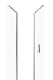 Laminuota durų stakta VOSTER, reguliuojama, su apvadais, kompl. durų varčiai, kairė, spalva White matt, matmenys 100-140x80x2109mm, 2vnt., 110-140x80x884mm, 1vnt