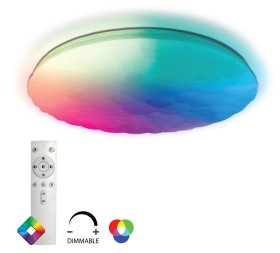 Lubinis LED šviestuvas SPECTOR LIGHT 17655S, 40 + 8 W, 3000-6500K + RGB keičia spalvas, 220-240 V, 4300 lm, IP20, su pultu, 510 x 70 mm