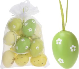 Velykiniai pakabinami margučiai, 6 cm, 12 vnt., 2 skirtingos sp.