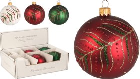 Eglutės žaisliukas, baltos, raudonos arba žalios sp., lapų dizaino, 1 vnt., 100 mm