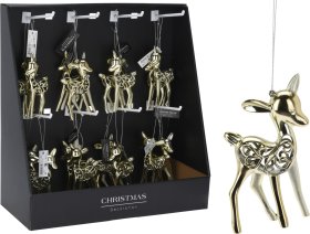 Kalėdinė dekoracija Elnias, šampano sp., 7 x 3 x 13 cm