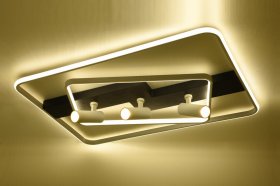 Pakabinamas LED šviestuvas BALTIK GAISMA Mx55765, 78 W, 3000-6000K, 230V, 4747 lm, 800 x 600 x 120 mm, dimeriuojamas, su pultu, juodos/baltos sp.