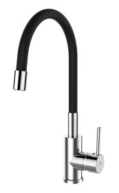 Plautuvės maišytuvas RUBINETA TWISTER-33 (BK), lankstus, juodas, TW30068