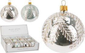 Eglutės žaisliukas Šakelės, stiklas, 2 skirtingos sp., skersmuo 8 cm