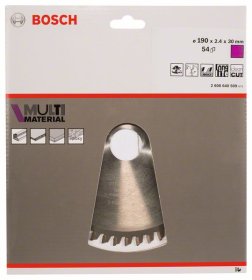 Universalus pjovimo diskas BOSCH Multi Material, 190 x 30 x 2,4 mm; 54