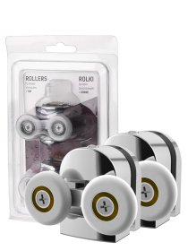 Dušo kabinos ratukai HARMONY Rol-0001/G, viršutiniai, 5 mm dušo durims, dvigubi, 1 pak./2 vnt., tinkami ETHEREAL dušo kabinoms