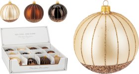 Eglutės žaisliukas, stiklas, 3 skirtingos sp., skersmuo 8 cm