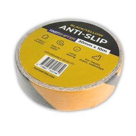 Neslystanti juosta FASTSHIFTER, 30mm x 10m x 0,65mm, juoda/geltona