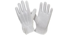 Pirštinės HERVIN PROTECTION, (7)S dydis, balta spalva, medvilninės, padengtos PVC taškeliais iš vienos pusės, CE, 720-PVC