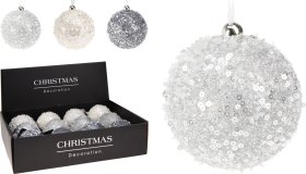 Eglutės žaisliukas, 2 skirtingi dizainai ir 3 spalvos, skersmuo 8 cm