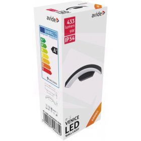 Lauko šviestuvas AVIDE Venice At-8609, LED 9W, 220-240V, 4000K, 433 lm, IP54, sieninis, baltos/juodos sp., 112 x 275 x 82 mm
