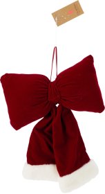 Kalėdinė dekoracija Varlytė, raudonos sp. su baltais akcentais, 22 x 20,5 x 6 cm