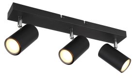 Kryptinis šviestuvas GLOBO Robby, GU10, 3 x 35W, 230V, metalinis, matinės juodos sp., 60 x 120 x 410 mm, 57911-3B