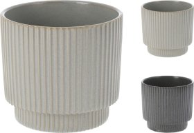 Kambarinis keraminis vazonas, 2 skirtingos sp., išmatavimai 17,2 x 17,2 x 15,8 cm.