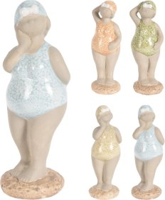 Sodo dekoracija PAPLŪDIMIO MOTERIS, stovinti, 4 skirtingų sp., 7 x 6 x 18 cm.