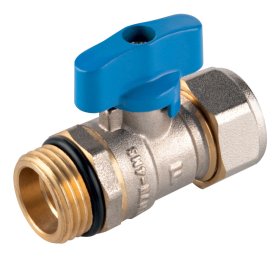 Daugiasluoksnių vamzdžių rutulinis ventilis FERRO, 1/2", 16 x 2 mm, mėlynas, KNPEX16-BH