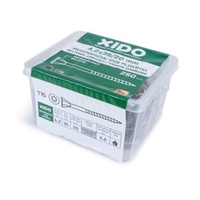 Medsraigčiai XIDO, 4,2 x 35 mm, OSB plokštei, geltonai cinkuoti, 250 vnt., TORX15